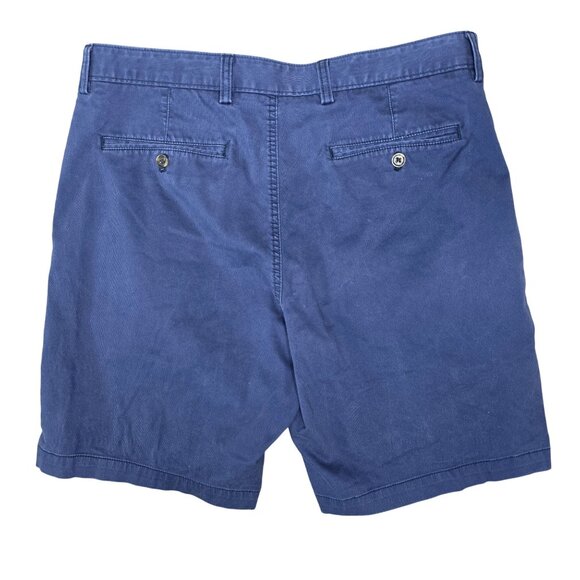 Nordstrom Mens Shop Navy Blue Stretch Cotton Blend Chino Shorts 35W - Picture 3 of 6
